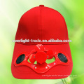 solar fan promotional red baseball cap, cotton fan cap